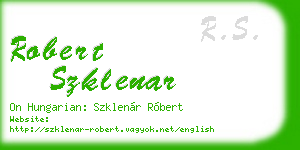 robert szklenar business card